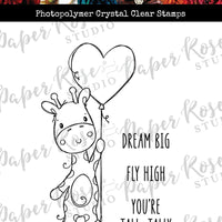 Paper Rose Stamp - Valentine Giraffe