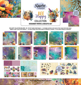 3 Quarter Designs Collection Pack 12" x 12" Card Making Kit - Bee Happy