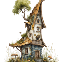 5 Crazy Ladies Stickers - Quirky Houses