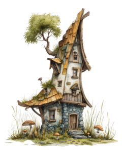 5 Crazy Ladies Stickers - Quirky Houses