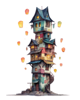 5 Crazy Ladies Stickers - Quirky Houses
