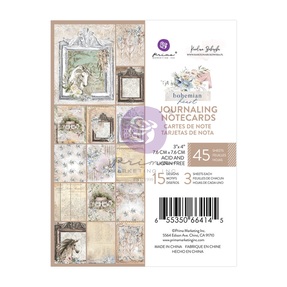 Prima Journaling Cards 3x4 - Bohemian Heart Collection