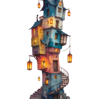 5 Crazy Ladies Stickers - Quirky Houses