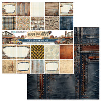 49 and Market Patterned Paper Pack 12"x12" - Rust and Revs
