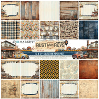 49 and Market Patterned Paper Pack 12"x12" - Rust and Revs
