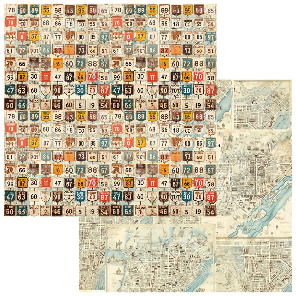 49 and Market Patterned Paper - Rust and Revs - Thrill