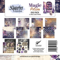 3 Quarter Designs Paper Pack 8" x 8" - Magic Potion