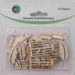 Crafts4U Wooden Embellishments - Feathers