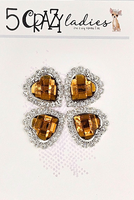 5 Crazy Ladies Bling - Heart Shaped Rhinestone Pack
