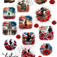 5 Crazy Ladies Die Cut Sheet - Anzac Lest We Forget