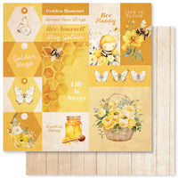 Paper Rose 12" x 12" Patterned Paper Basics - Bees and Butterflies A