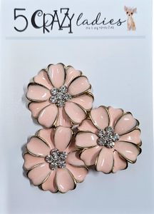 5 Crazy Ladies Metals - Ceramic Coated Blush Flowers