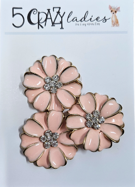 5 Crazy Ladies Metals - Ceramic Coated Blush Flowers