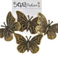 5 Crazy Ladies Metals - Brass Butterflies