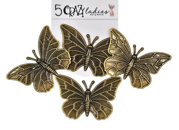 5 Crazy Ladies Metals - Brass Butterflies