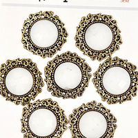 5 Crazy Ladies Bling - Brass Circle with White Centre