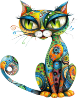 5 Crazy Ladies Stickers - Collage Cats
