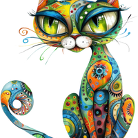 5 Crazy Ladies Stickers - Collage Cats