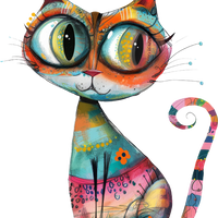 5 Crazy Ladies Stickers - Collage Cats