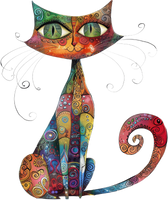 5 Crazy Ladies Stickers - Collage Cats
