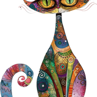 5 Crazy Ladies Stickers - Collage Cats