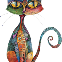 5 Crazy Ladies Stickers - Collage Cats