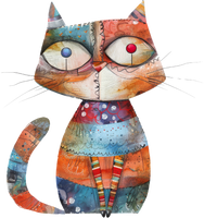 5 Crazy Ladies Stickers - Collage Cats
