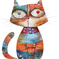 5 Crazy Ladies Stickers - Collage Cats