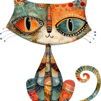 5 Crazy Ladies Stickers - Collage Cats