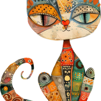 5 Crazy Ladies Stickers - Collage Cats