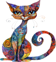5 Crazy Ladies Stickers - Collage Cats

