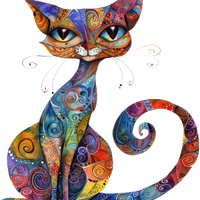 5 Crazy Ladies Stickers - Collage Cats