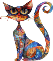 5 Crazy Ladies Stickers - Collage Cats
