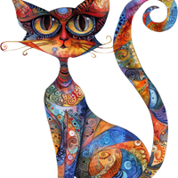 5 Crazy Ladies Stickers - Collage Cats