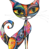 5 Crazy Ladies Stickers - Collage Cats