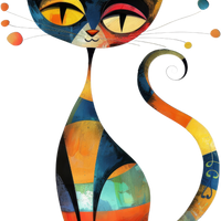 5 Crazy Ladies Stickers - Collage Cats