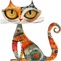 5 Crazy Ladies Stickers - Collage Cats