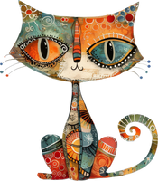 5 Crazy Ladies Stickers - Collage Cats
