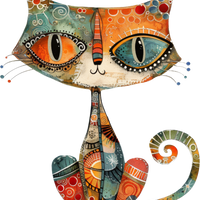 5 Crazy Ladies Stickers - Collage Cats