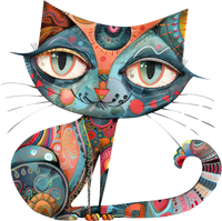 5 Crazy Ladies Stickers - Collage Cats
