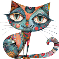 5 Crazy Ladies Stickers - Collage Cats