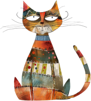5 Crazy Ladies Stickers - Collage Cats
