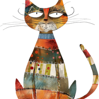 5 Crazy Ladies Stickers - Collage Cats