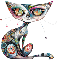 5 Crazy Ladies Stickers - Collage Cats
