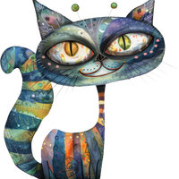 5 Crazy Ladies Stickers - Collage Cats