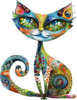 5 Crazy Ladies Stickers - Collage Cats
