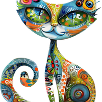 5 Crazy Ladies Stickers - Collage Cats