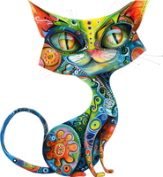 5 Crazy Ladies Stickers - Collage Cats
