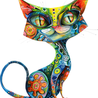 5 Crazy Ladies Stickers - Collage Cats