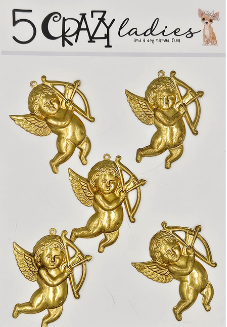 5 Crazy Ladies Metals - Gold Matt Cherubs